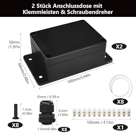 IP65 Junction Box Waterproof 100 x 68 x 50 mm Junction Box Pack of