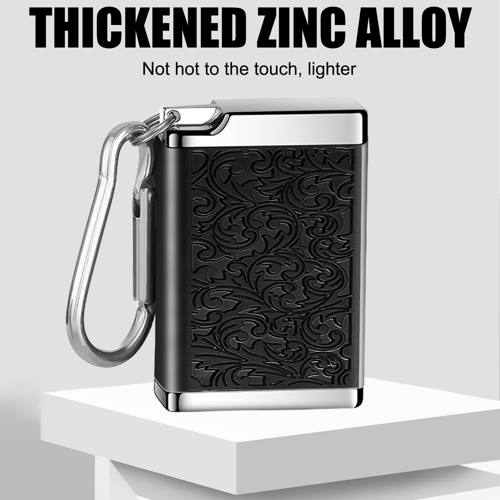 2 sztuki popielniczek kieszonkowych w podróży, mini mobilna popielniczka metalowa z uchwytem na klucze, na kemping, do palenia w pomieszczeniach lub na zewnątrz (czarna + srebrna)
