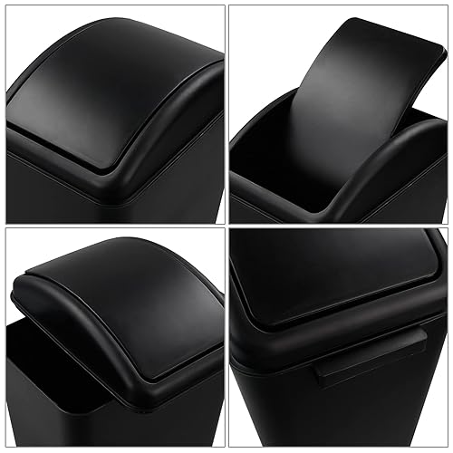 Miniatura 9 de Cand Paquete de 1 cubo de basura de cocina cubo de basura de plástico con tapa abatible 16 L gris