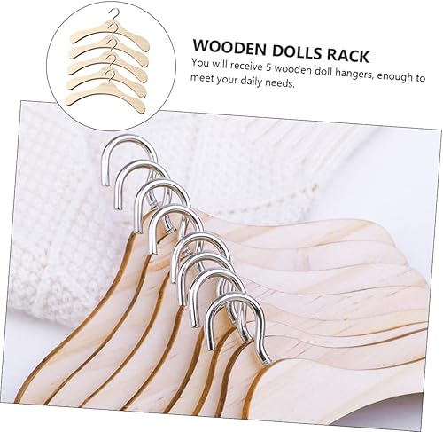 Miniatura 3 de Alipis Percha de madera para muñecas, mini accesorios para muñecas, perchas de bebé, colgador de ropa de bebé, accesorios para bebés, accesorios