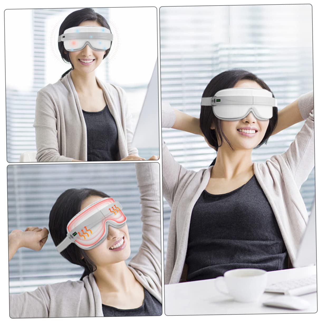 Dispositivo per Massaggio Oculare Bianco Abs Portatile Ergonomico | Leggero, per Uso Quotidiano, Struttura Pratica, Indicato per Momenti di Relax