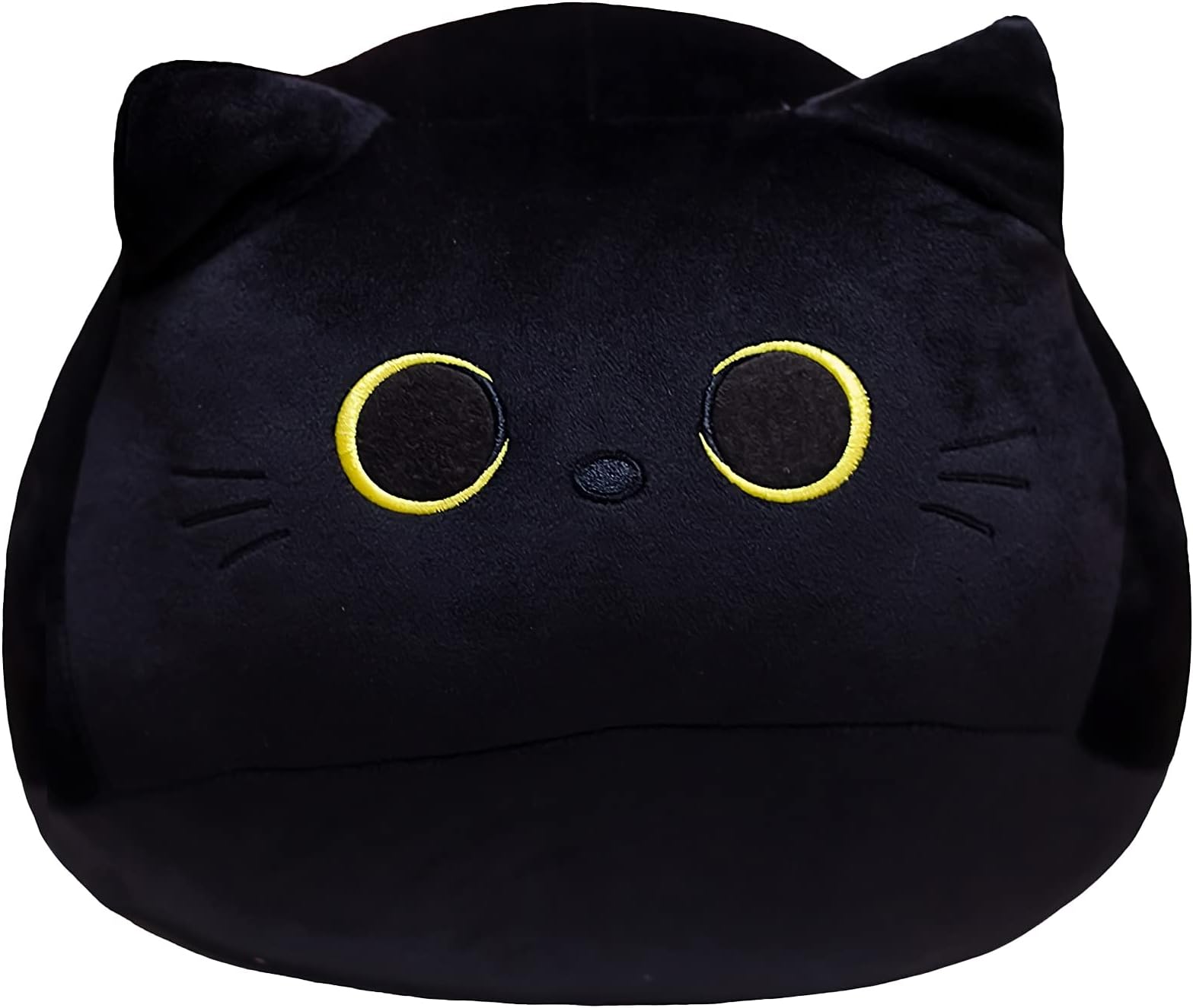 10'' Cute Black Cat Plush Toys, Soft Pillow Squishy Plushies, Kawaii Cat Stuffed Animals for Home Decoration, Gift for Cat Lovers, Kids, Boys & Girls (Black, 10 Inch)
