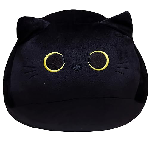 10'' Cute Black Cat Plush Toys, Soft Pillow Squishy Plushies,