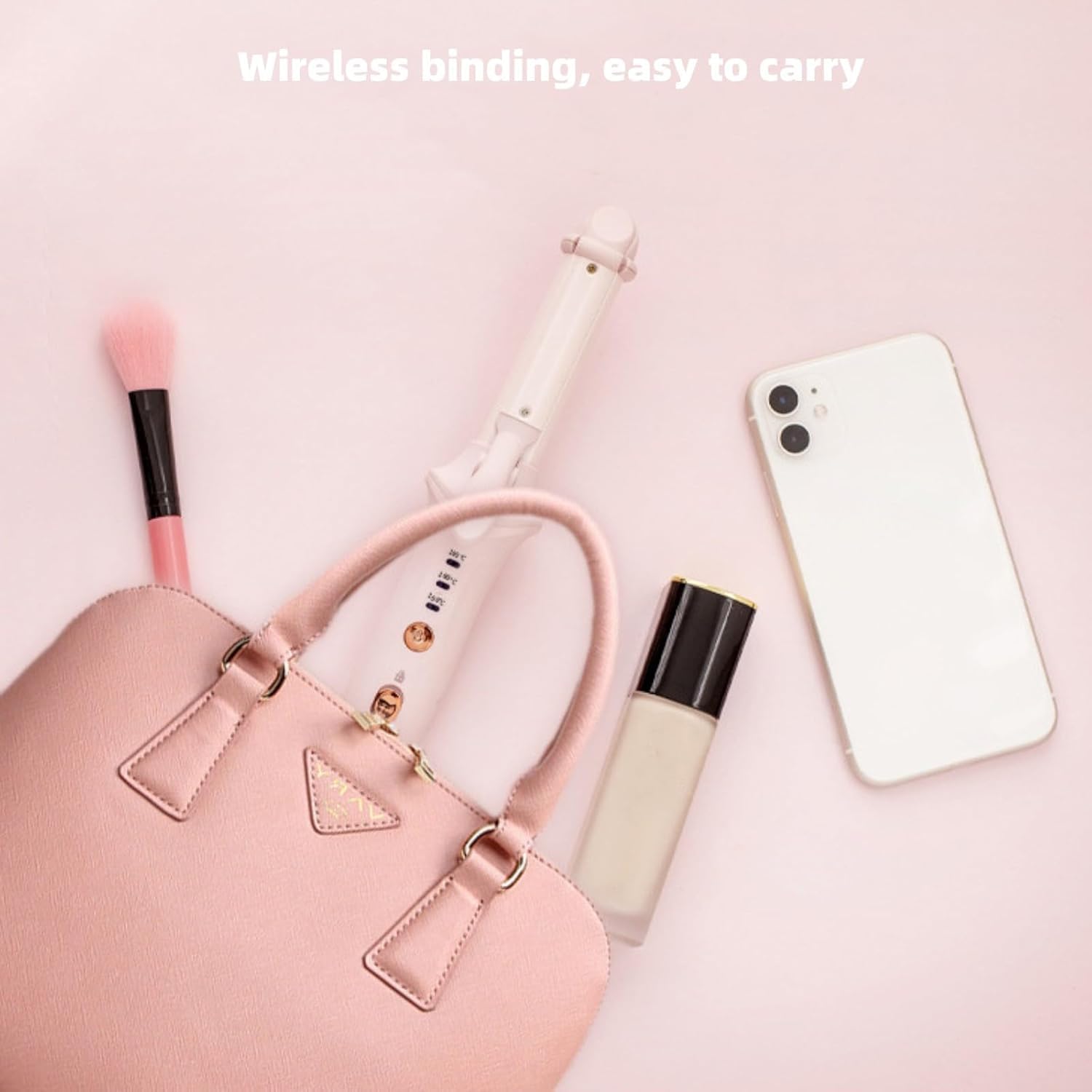 Fer à Boucler sans Fil Rechargeable par USB, Fer à Lisser, Pince à Boucler Ondulateur De Cheveux, Bigoudi pour La Coiffure Longue Ou Courte, Portable pour Les Voyages, Chauffag, Black, One Size