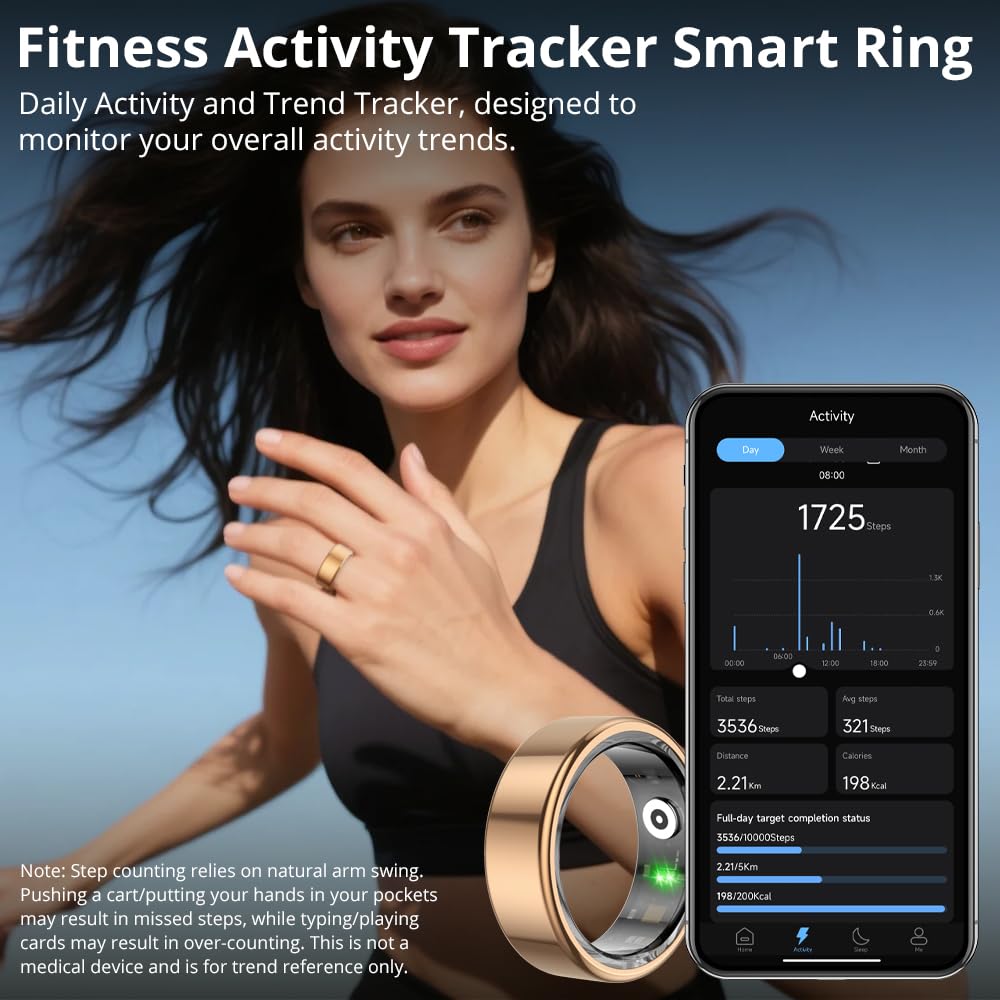 COLMI R02 Bague intelligente pour femme, fréquence cardiaque, suivi du