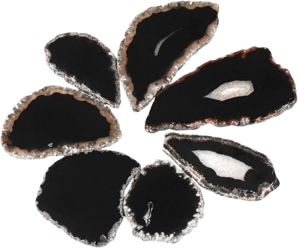 KYEYGWO 10 Pcs Polished Agate Geode Slices Stone for Home Decoration Irregular Healing Crystals for Jewelry Making Place Cards for Weddings - Image 5