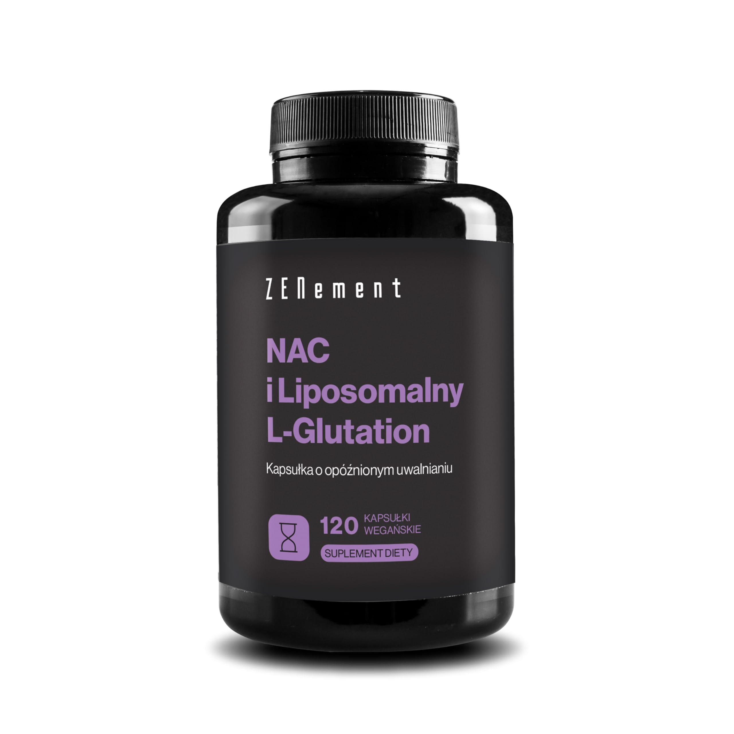 NAC z Liposomalnym L-Glutationem – Zaawansowana Formuła z N-Acetylocysteiną i Glutationem o Wysokiej Przyswajalności – Wegańskie Kapsułki o Opóźnionym Uwalnianiu, 120 Kapsułek, 4 Miesiące – Zenement