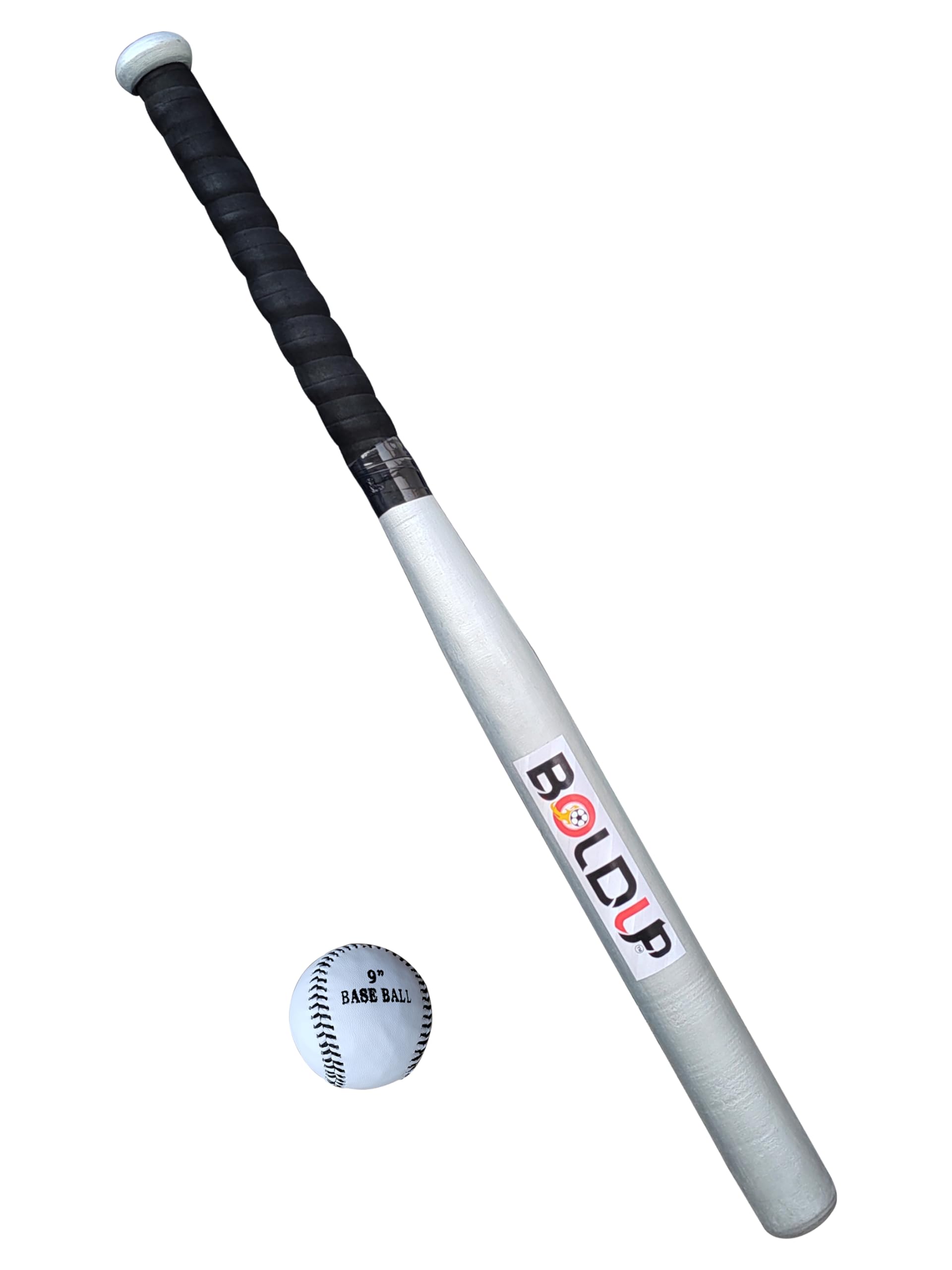 BOLDUP® Wooden Baseball bat - Heavy Duty Solid Sports basebat | Ideal for self Defence |Bat Natural Wood Bat with Strong Self-Defense (Bass bat & 1 Pcs Ball) (Silver BASSBAL BAT+Ball) (B0C9JWSMN1) Amazon Price History, Amazon Price Tracker
