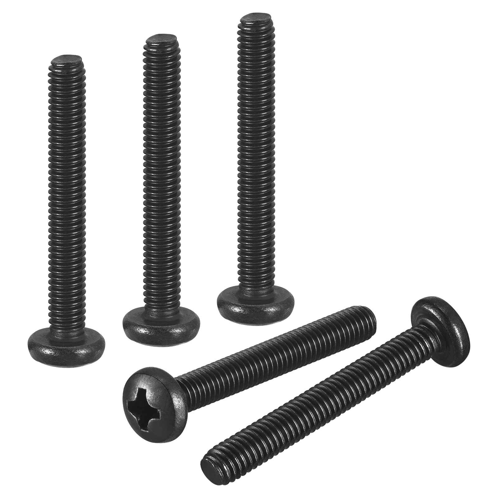 DTGN M4-0.7x30 Pan Head Machine Screws - 50pcs - Good for Machinery - 304 Stainless Steel Phillips Machine Screws Bolts - Black