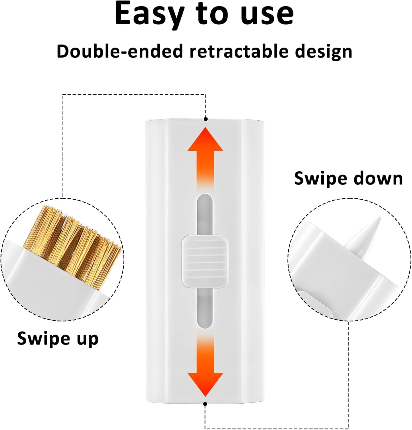 4Pcs Retractable Golf Club Brush Golf Pocket Brush Groove Cleaner Brushes Cleaning Brushes Tool Dual Side Wire Bristle Iron Regrooving Brushs for Golfer Men Women, White