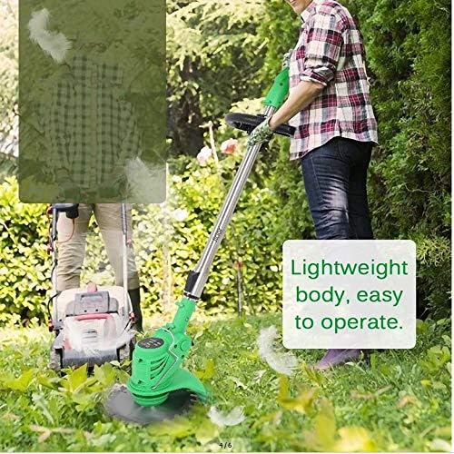 review Jicior 21V cordless cord cutter, portable retractable lawn cord cutter, used for lawn trimming, lawn care, driveway and curb, with 1 replaceable battery
