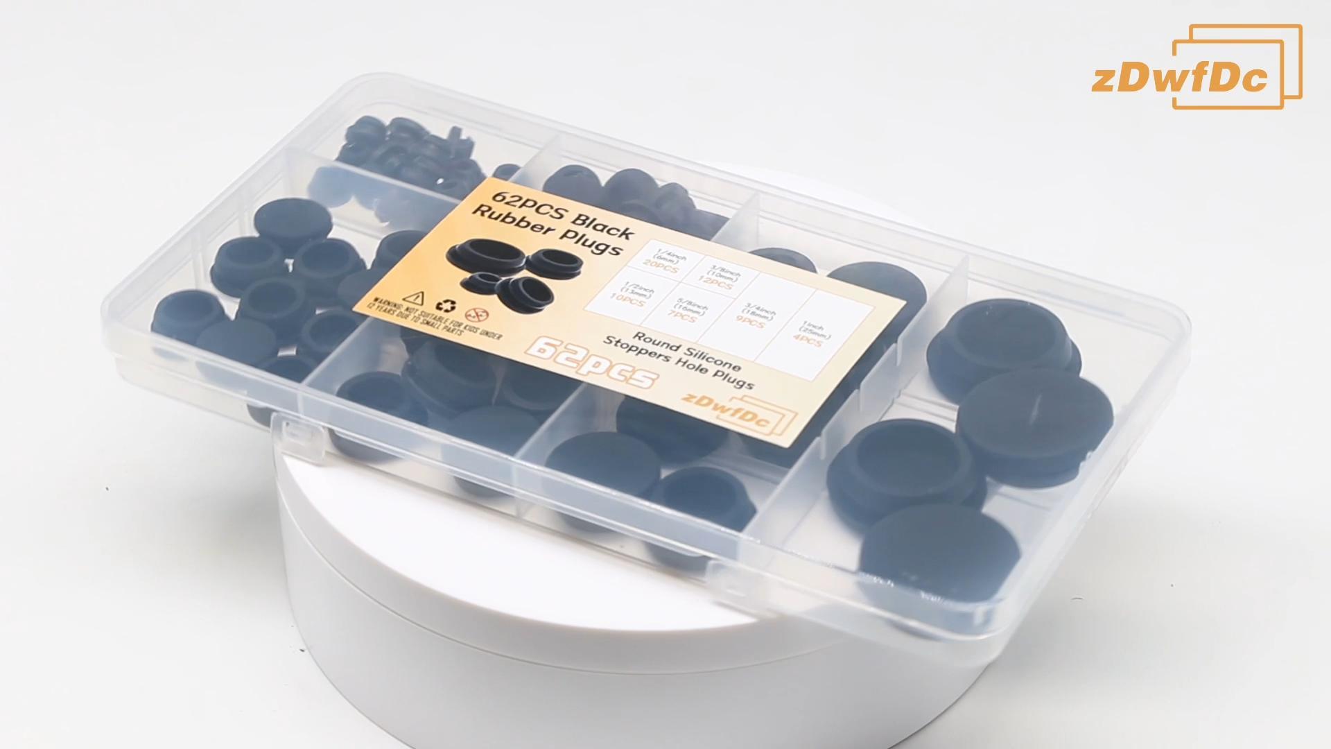 28 Bouchons En Silicone Noirs Pour Trous De 8-8.5mm - Bouchons Ronds Uxcell, Neufs