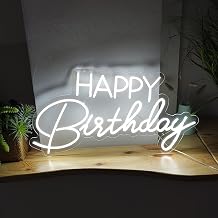 Happy Birthday Neon Signs for Wall Decor, Neon Lights for Bedroom, Birthday Party, Bar, LED Neon Sign with Dimmer Switch for Art Gift to Girlfriend, Wife, Parents23.6"x13.4"