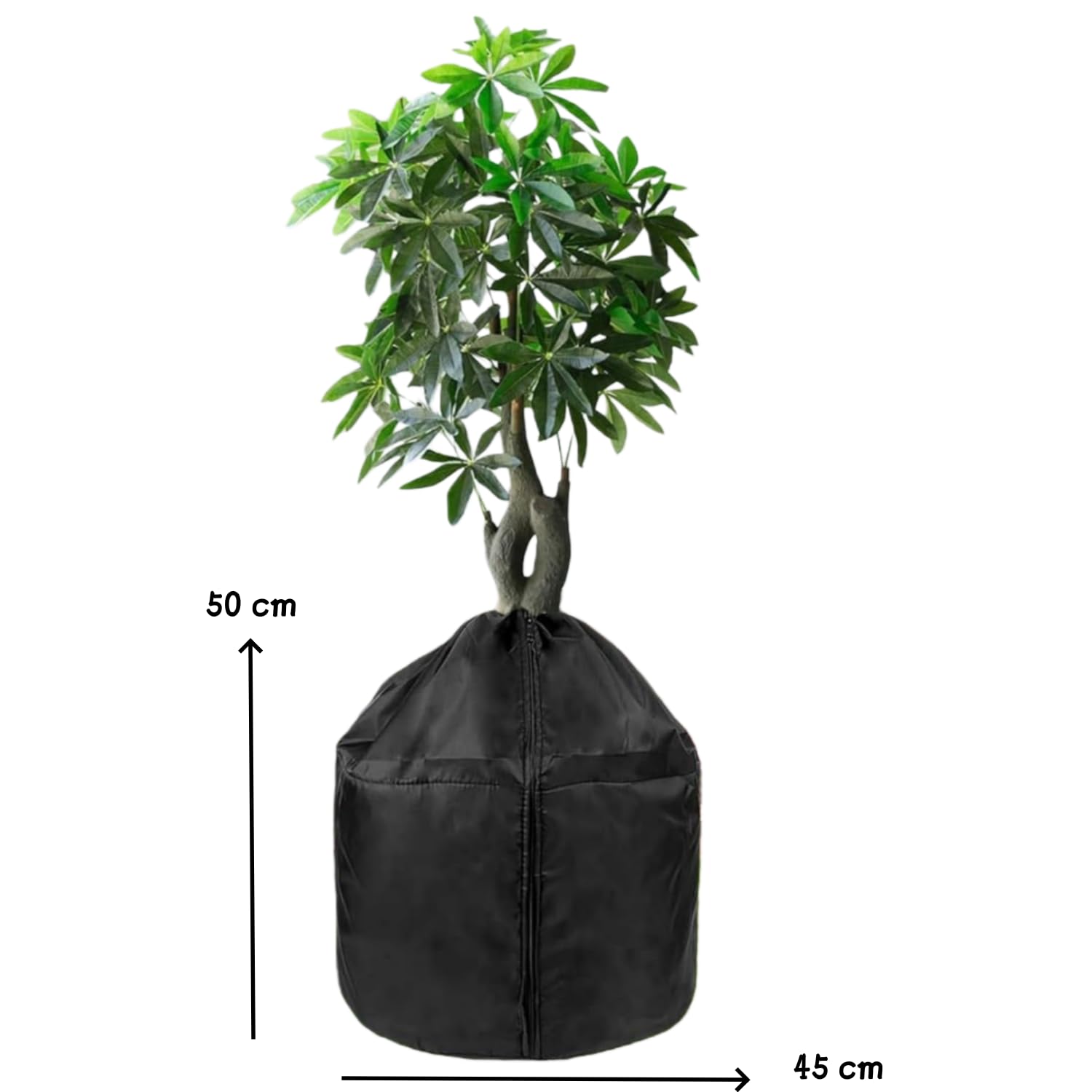 Paquete de 2 fundas protectoras para plantas de invierno, transpirables, resistentes al desgaste, con cordón y cremallera para plantas en macetas, árboles frutales