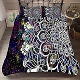 Fansu Juego de Ropa de Cama Funda de Edredón Y Fundas para Almohadas, 2/3 Piezas Microfibra Poliéster Fundas para Edredón con Cremallera Patrón de Mandala (220x240cm(3pcs),A)