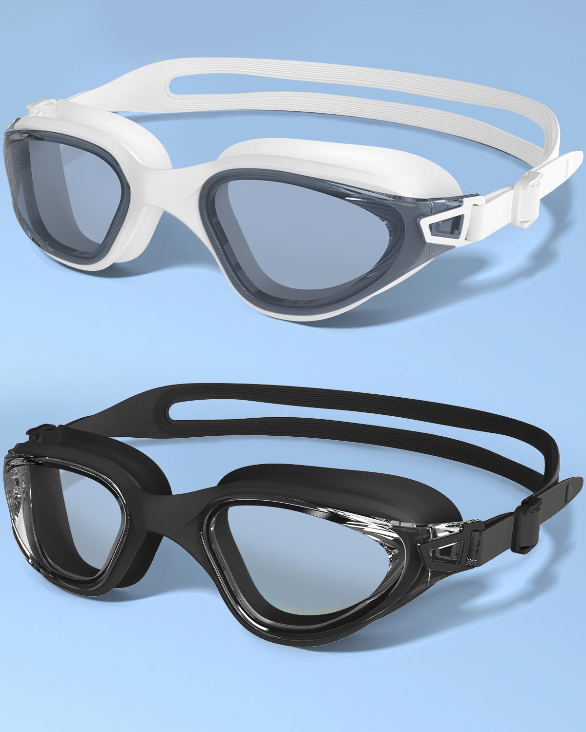 Swimming Goggles 2 Pack, Professional Anti Fog No Leaking UV Protection Swim Goggles for Women Men Adult Youth