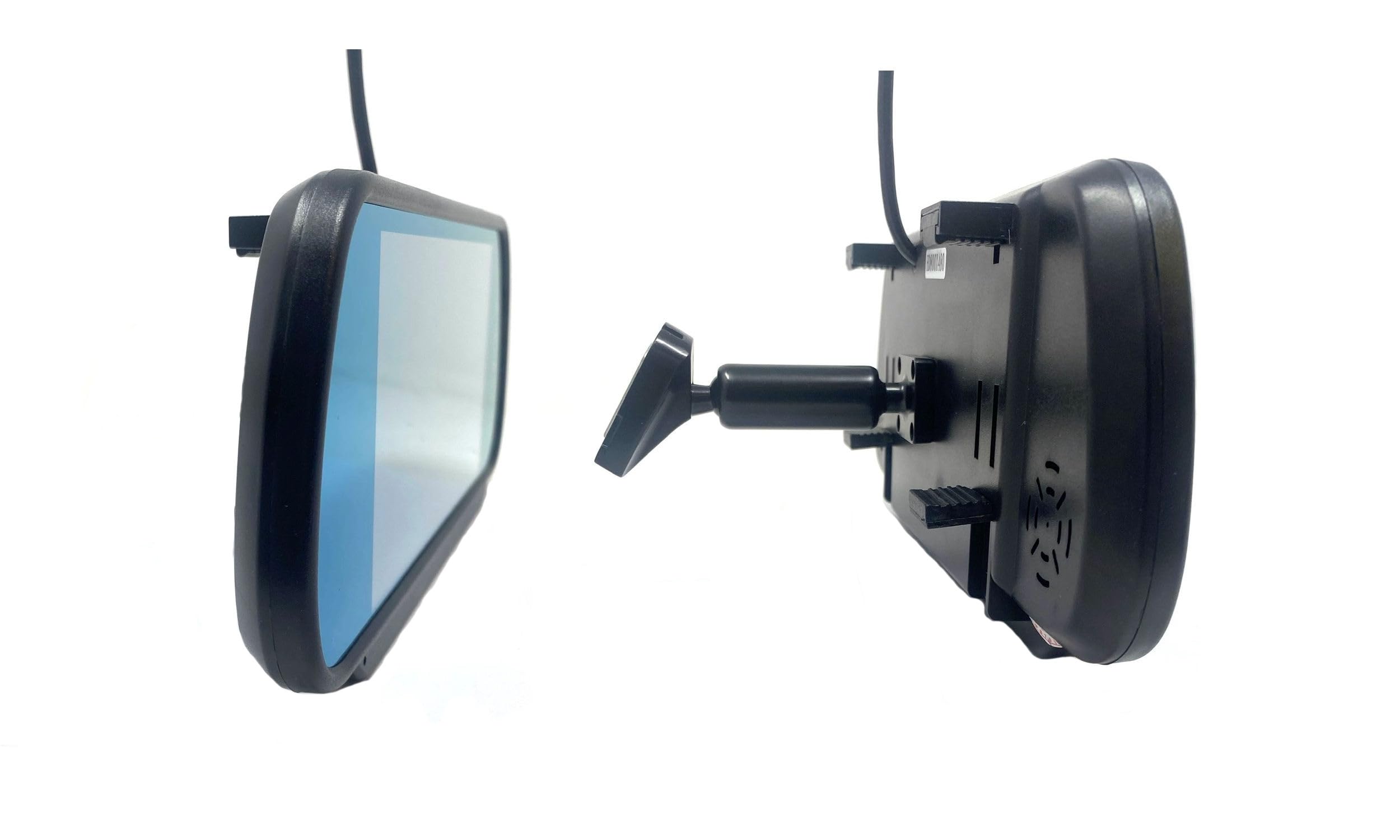 Dolphin Automotive Cámara de marcha atrás dual para Ford Transit Custom 2016 en adelante (LED) reemplaza la luz de freno en la puerta trasera izquierda (cámara con monitor de espejo de 7 pulgadas)