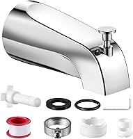 Fosenlion Universal Chrome Tub Spout with Diverter - Fits 1/2" Slip-Fit Copper Pipe & 1/2" 3/4" IPS Threads, Easy DIY Install Kit