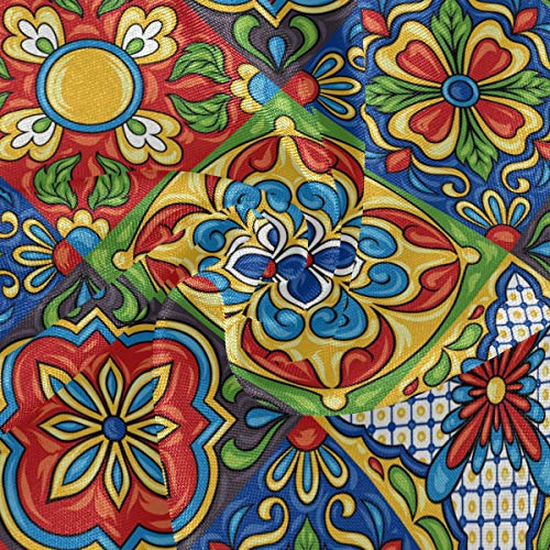 Xuwu Mexican Talavera Round Tablecloth 60 Inch Waterproof Polyester Table Cover For Kitchen Dining Table, Buffet Parties And ​Camping #TOP7