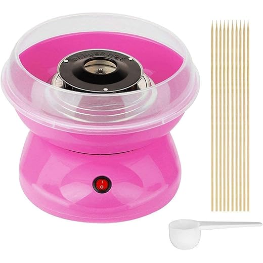 Cotton Candy Maker Machine Electric Sugar Floss Homemade Hard & Sugar Free Candy with Detachable Splash Guard Sugar Spoon