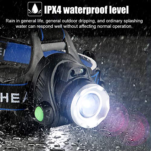 Headlamp Flashlight, USB Rechargeable Led Head Lamp, IPX4 Waterproof T004 Headlight with 4 Modes and Adjustable Headband, Perfect for Camping, Hiking, Outdoors, Hunting