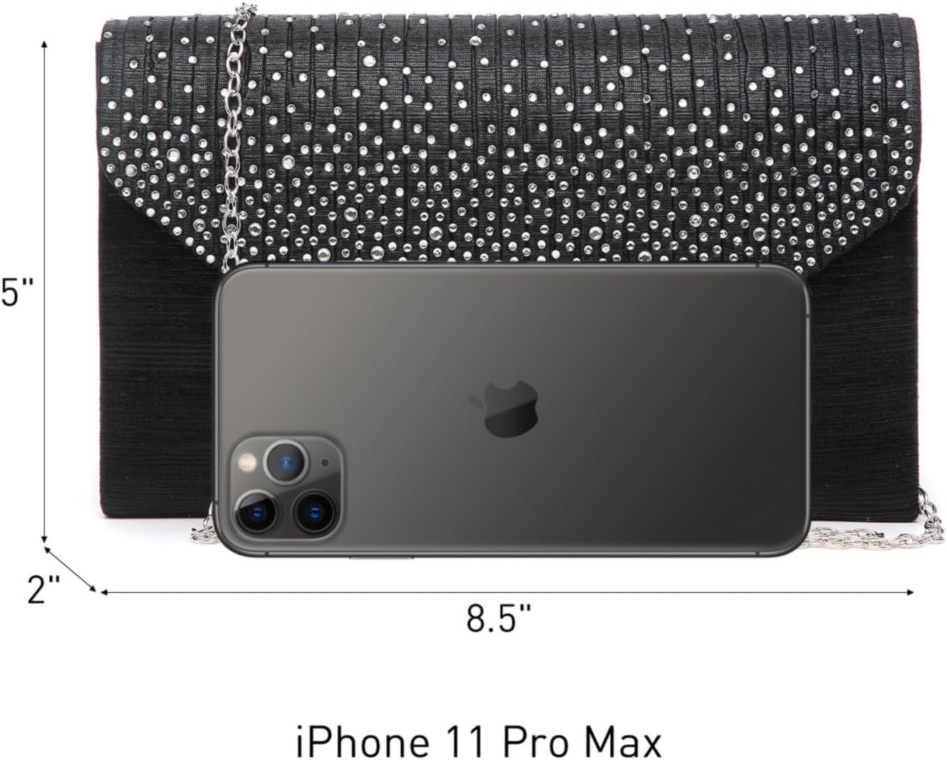 Dasein Ladies Frosted Satin Evening Clutch Purse Bag Crossbody Handbags Party Prom Wedding Envelope - Image 5