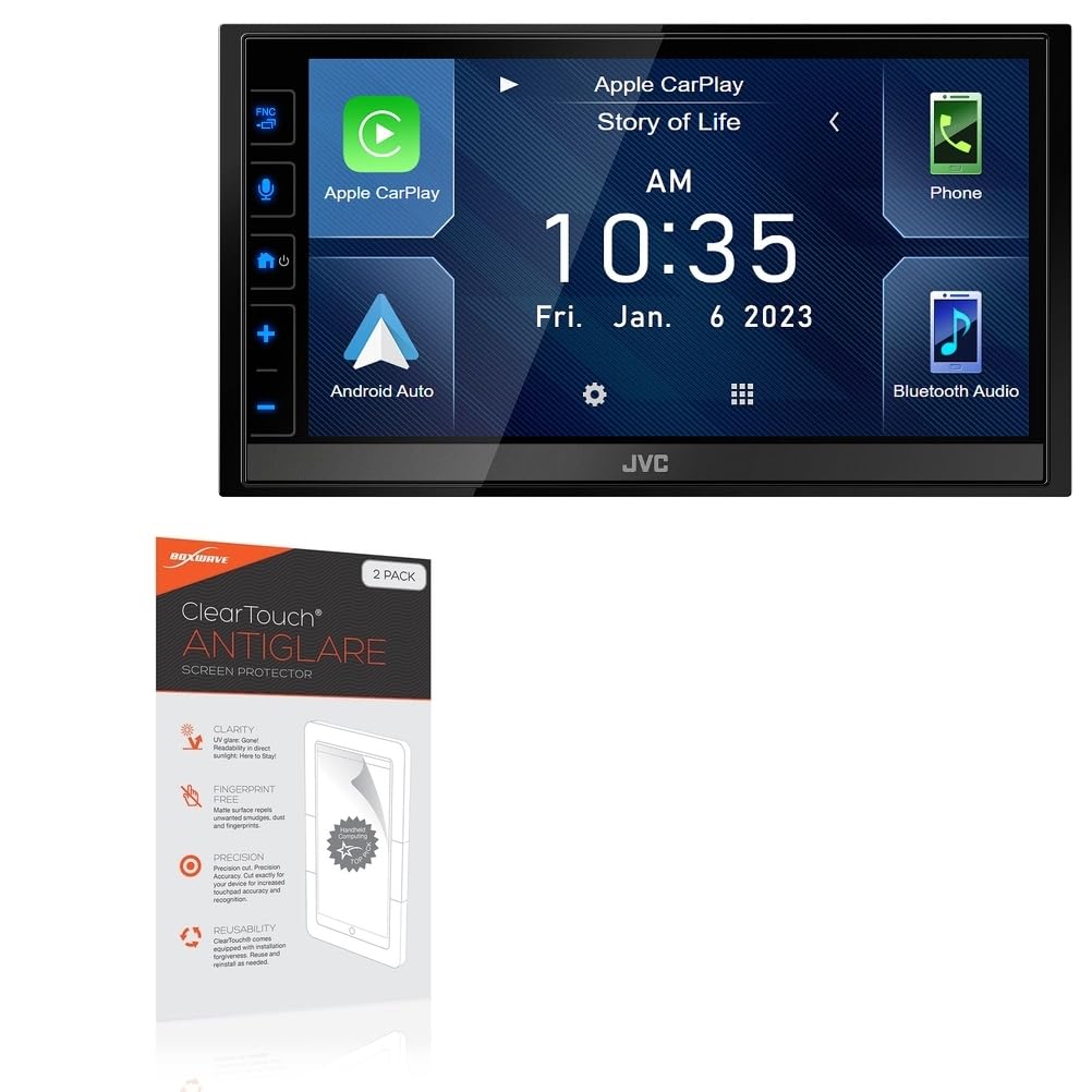BoxWave Screen Protector Compatible with JVC KW-M788BH - ClearTouch Anti-Glare (2-Pack), Anti-Fingerprint Matte Film Skin