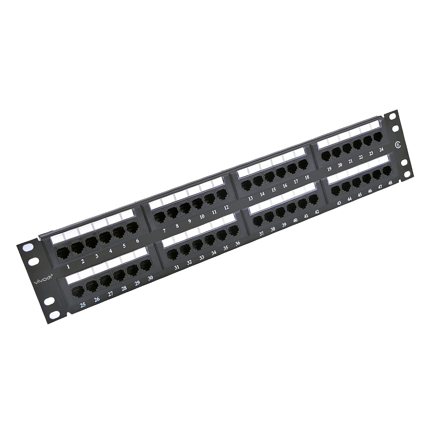 2U 48 porte Cat6 non schermato Wallmount o Rackmount Patch Panel UTP Ethernet Patch Panel con adattatore Cat6 Patch Panel
