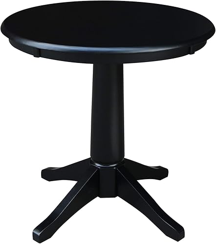 Miniatura 14 de IC International Concepts Mesa de comedor con pedestal superior redonda de 30 pulgadas, 29.9 pulgadas de alto, roble envejecido Roble,Negro