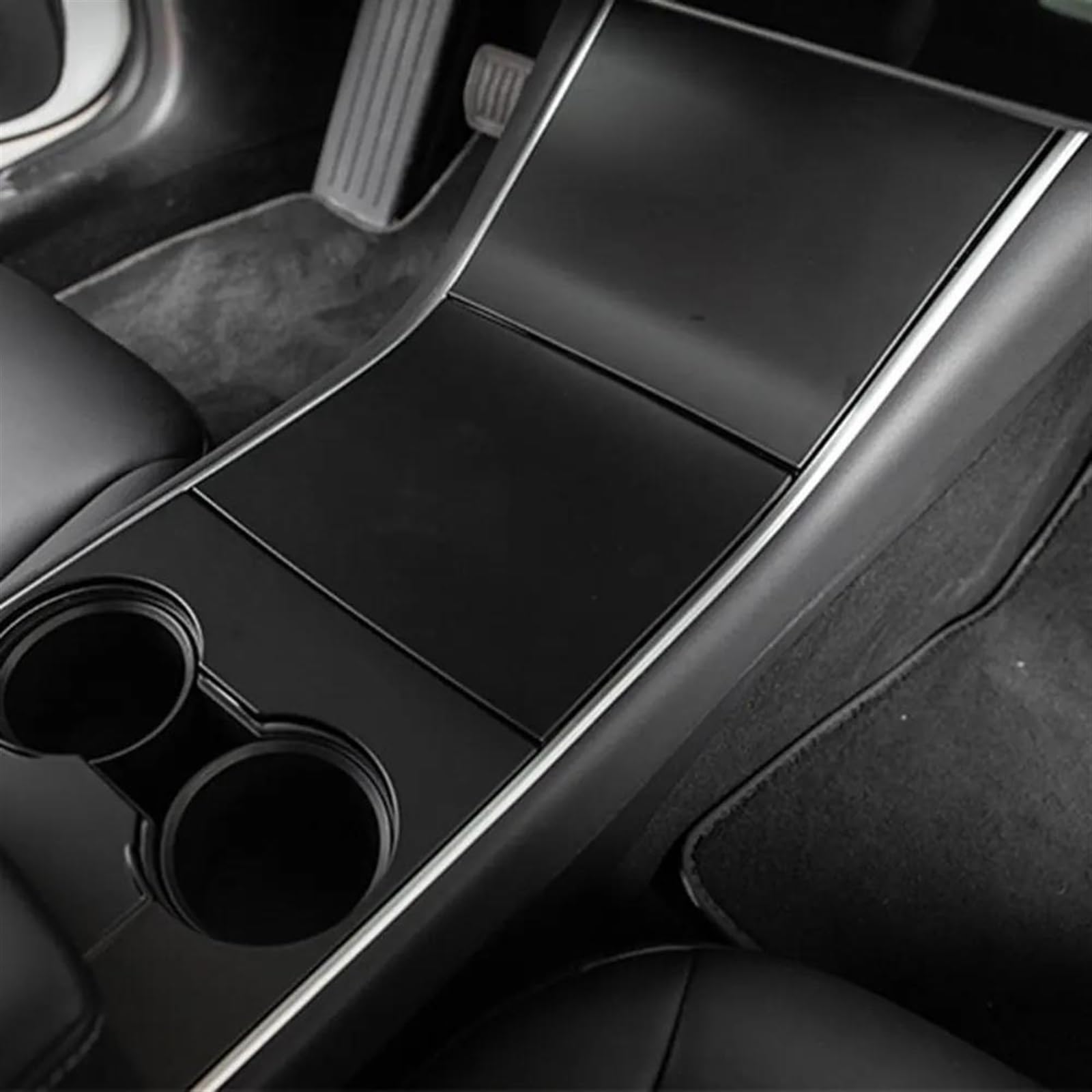 PIWINE Auto Center Konsole Zubehör Innen Film Carbon Faser Abdeckung Aufkleber Für Tesla Modell 3 Y 2017-2020 | Matte black