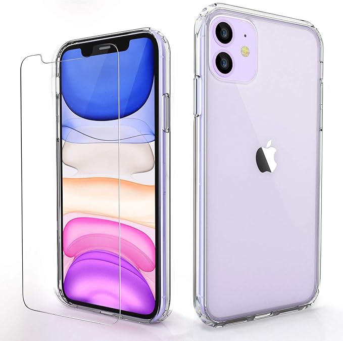 Iphone 11 clear case and screen protector Clearance