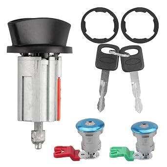 Ignition & Door Lock Cylinder Set for Ford F150 F250 F350 with Keys | Door Lock Cylinders Ignition Switch for Explorer,Expedition,Excursion,LC6177,DL5886,597638,Non-chip Keys,Direct