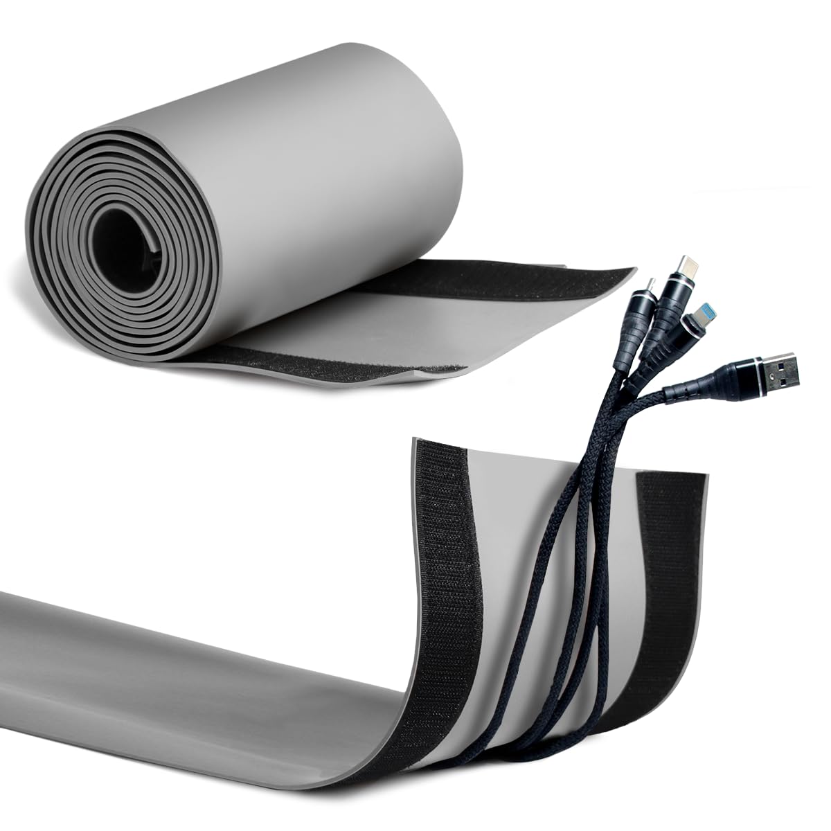 PVC Floor Cord Cover for Office Carpet 6” W X 10’L Cable Cover PVC Cord Wire Cover Under Desk Cable Grip Strip Hold Cords in Place for Power Cords