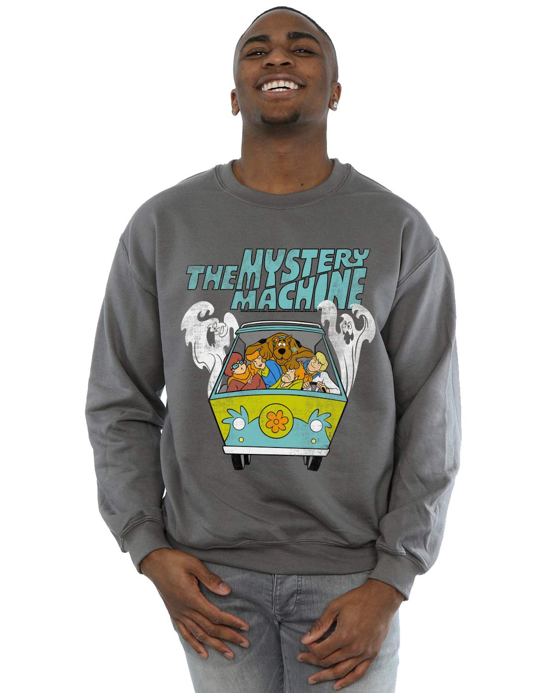 Absolute Cult Men's Charcoal Scooby Doo Mystery Machine Sweatshirt X-Large