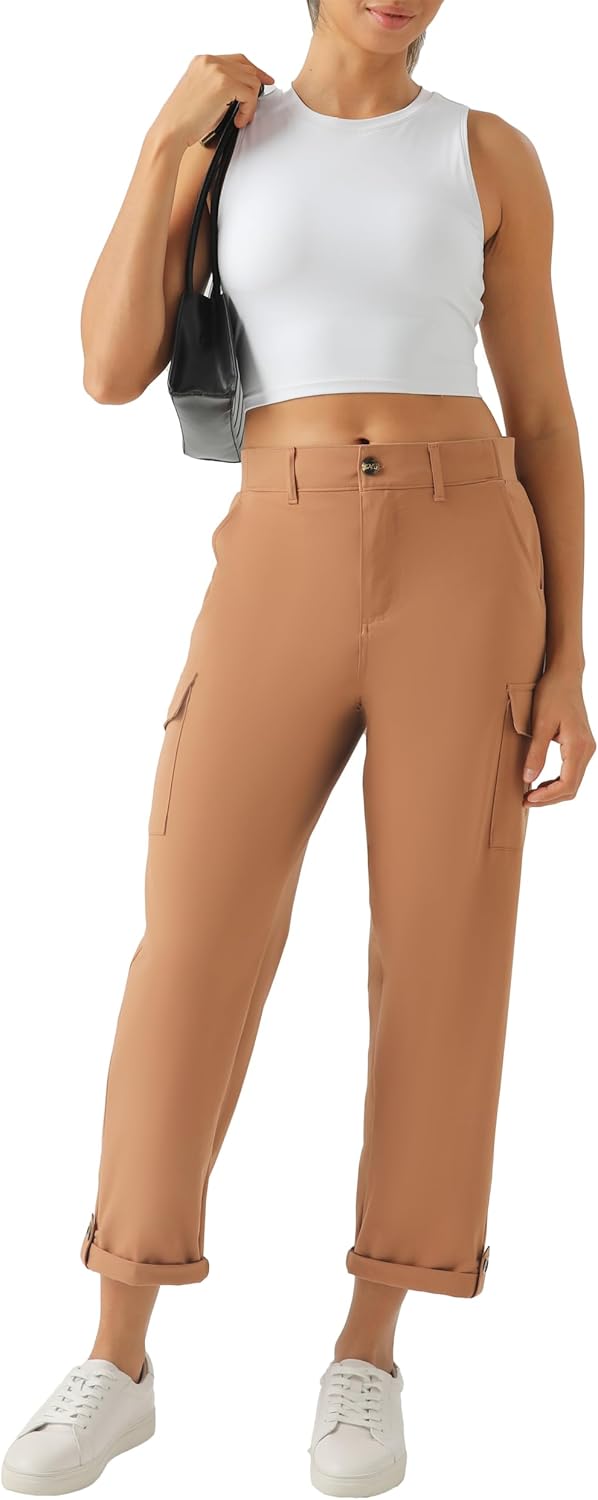 Women's Lightweight Cargo Capri Pants Quick Dry Stretchy Hiking Pants with Pockets for Outdoor Casual Travel - Image 6