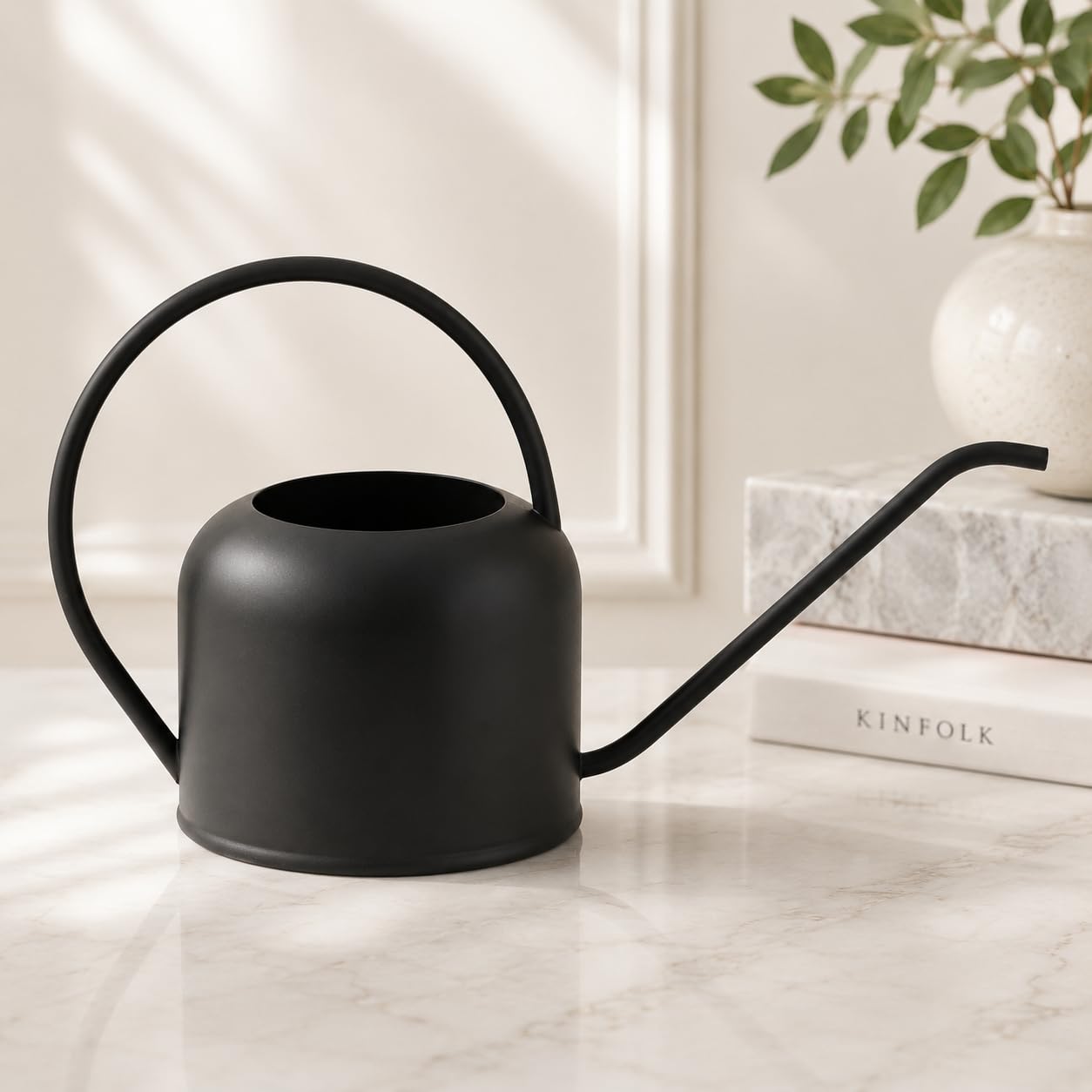 OPAXA LIVING - Black Texture Plant Watering Can Handcrafted, Gardening, Gardening Tool Water can Sprayer 1.7L, Capacity Gardeners Choice (Pack of 1)-image-9