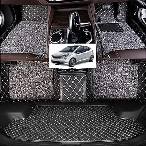 Image of Vahan Expo Premium 7D Car Mat Full Set for TATA Altroz with Boot Mat || Luxury Double-Stich 7D Car Floor Mat Complete Set || 100% Waterproof and Washable || Black
