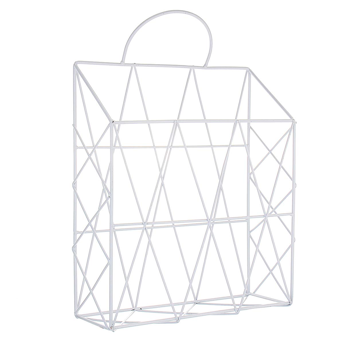 Nowoczesny metalowy druciany wieszak ścienny na koszyki Newspaper Book Storage Display Unit Organizer - złoty