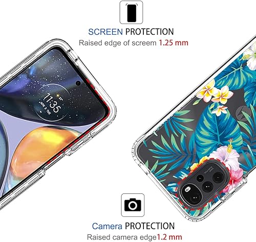 Miniatura 2 de Funda para Moto E32Moto E32SMoto G22 XT2231 con protector de pantalla de vidrio templado, suave 360 cuerpo completo, a prueba de golpes, híbrida,