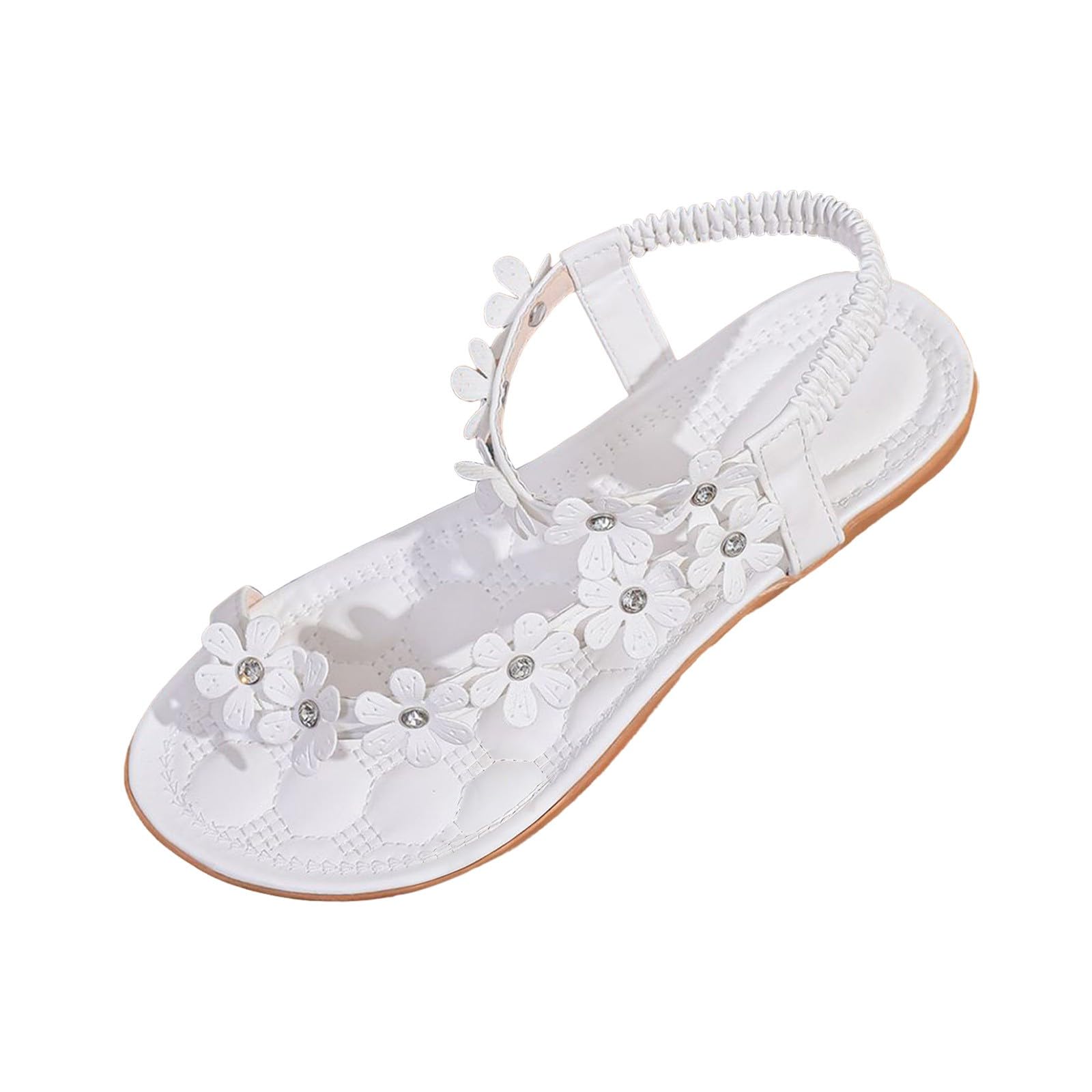 Orthopädische Sandalen Damen Elegant Coole Mit Fussbett Sandaletten Bequem Boho Flip Flops Flache Weichen Lässige Offene Zehentrenner Sommerschuhe Strandschuhe