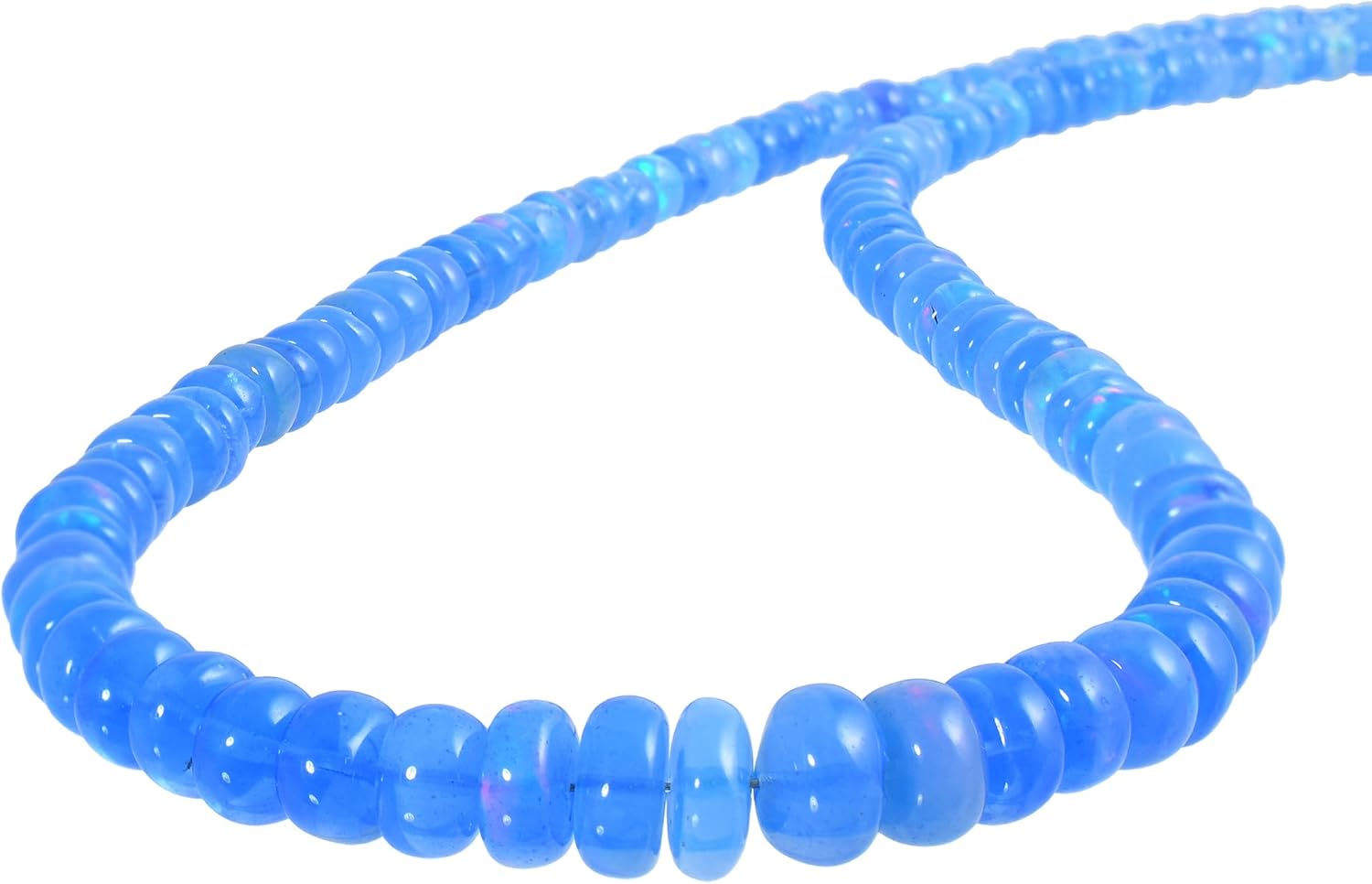 Ethiopian Opal Necklace 18 Inch, Natural Faceted Rondelle Opal Beads 3–4.5mm, 925 Sterling Silver Chain, Energy Healing Crystal Choker, Birthday Gift for Her