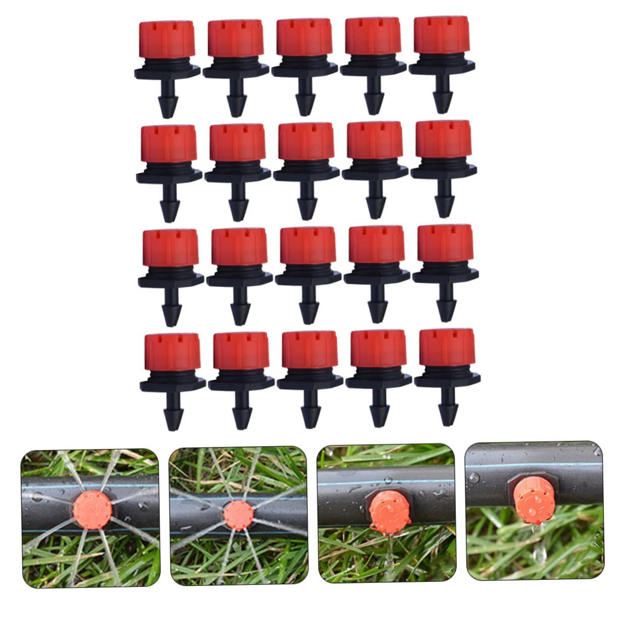 Gogogmee Micro Irrigation Sprinkler 100pcs Drip Head 8 Spray Holes Dripper for Lawns Gardens Potted Plants