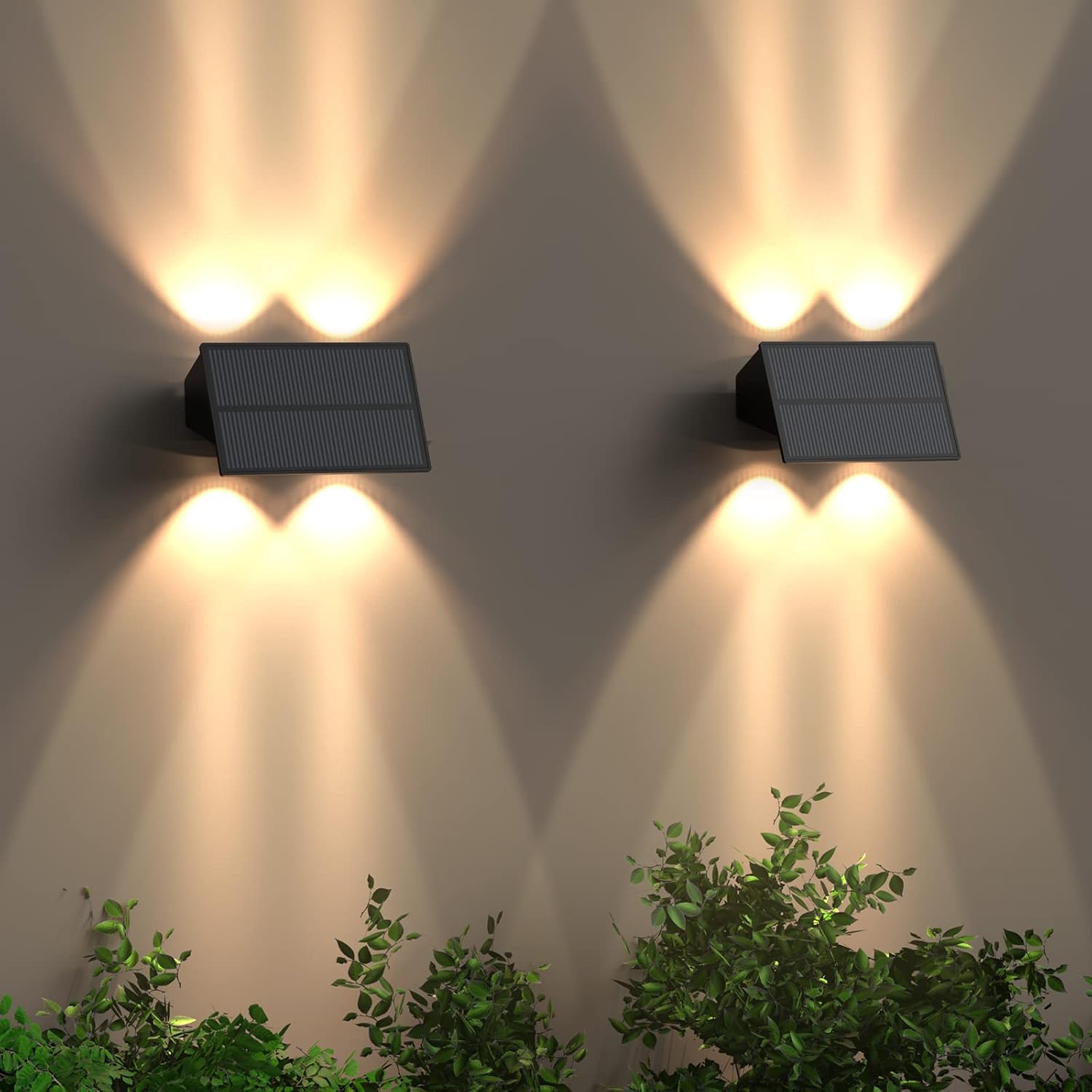 Vkndoynt Solar Outdoor Wall Lights, Solar Fence Lights Waterproof Solar