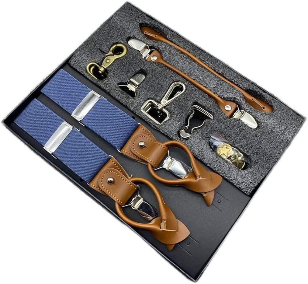 Men's Suspender Clip Suit Suspenders Adult British Trousers Set