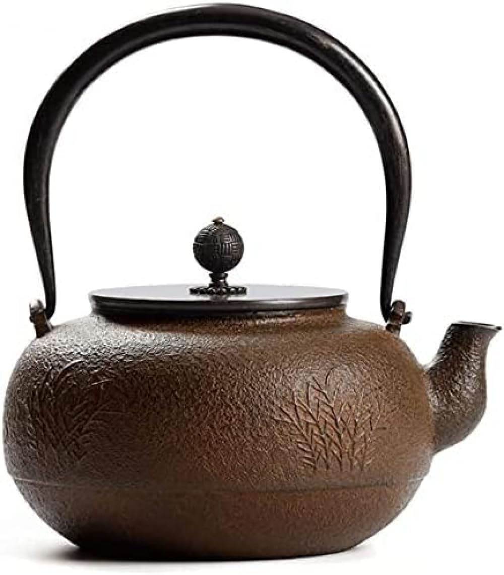 Teiera Tetsubin in ghisa, stile vintage, giapponese, in ghisa, resistente al calore, piccola teiera per tè sfuso, per feste, ufficio, casa, accessori per il tè, teiera da 1,3 l