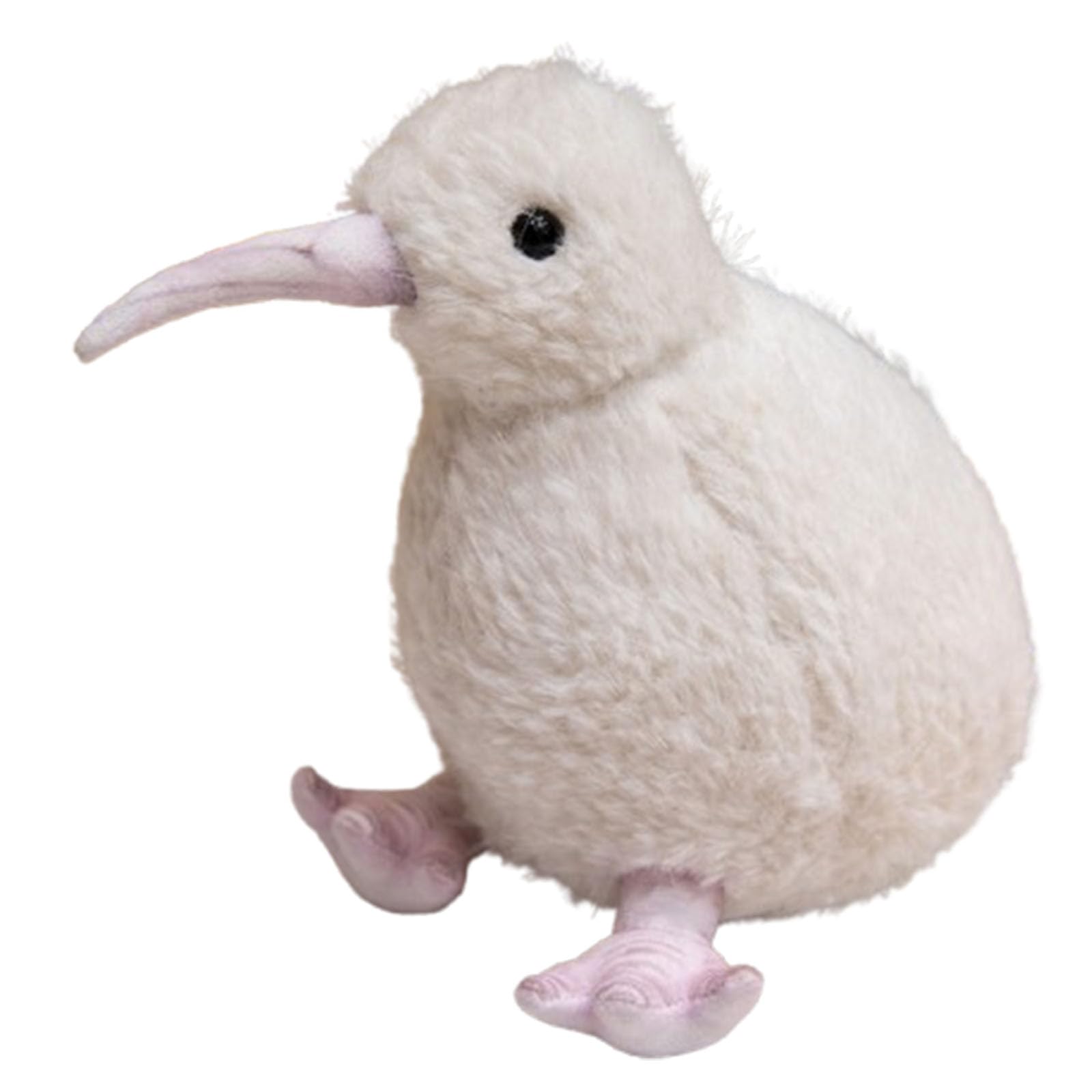 JORCEDI Kiwi Bird Plush Toy, Stuffed Animal Furry Little Kiwi Plushie Doll, Cute Realistic Soft Cuddly Toy, Cute Soft Home Decor Figurine for Christmas Birthday Holiday Festive Halloween (White,25cm)