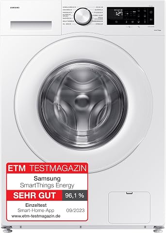 Samsung WW80CGC04ATEEG Washing Machine 8 kg 1400 rpm Energy Efficiency Class A Microplastic Programme Ecobubble 14 Programmes WiFi SmartControl White [Energy Class A]