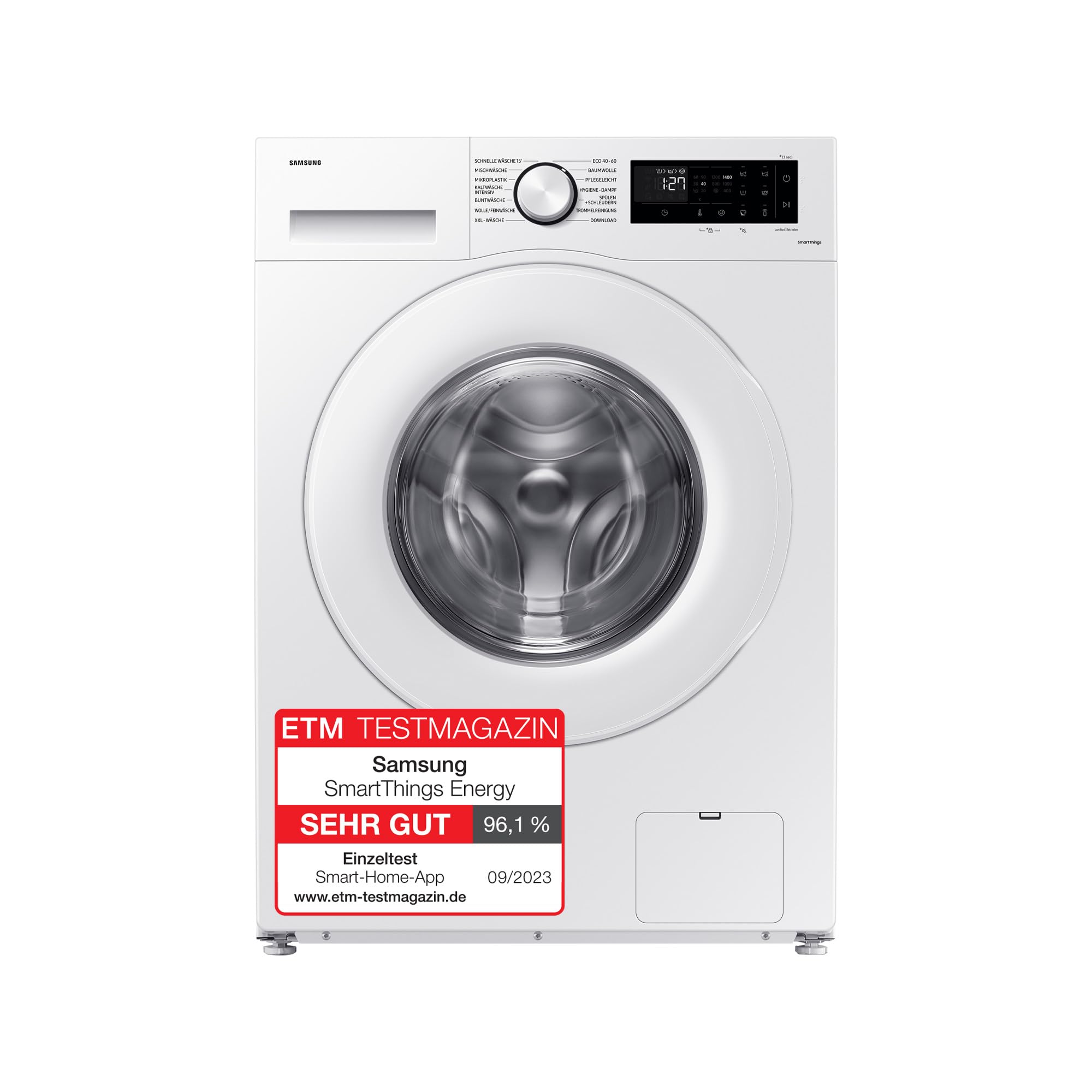 Samsung Waschmaschine WW80CGC04ATEEG – 8 kg, 1.400 U/min, EEK A, Weiß, WiFi SmartControl