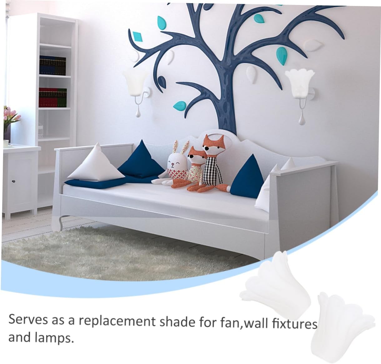 Replaceable Glass Ceiling Lamp Shade Floral Shape Wall Light Cover for Bedroom Elegant Glass Design for Warm Ambiance and Easy Installation