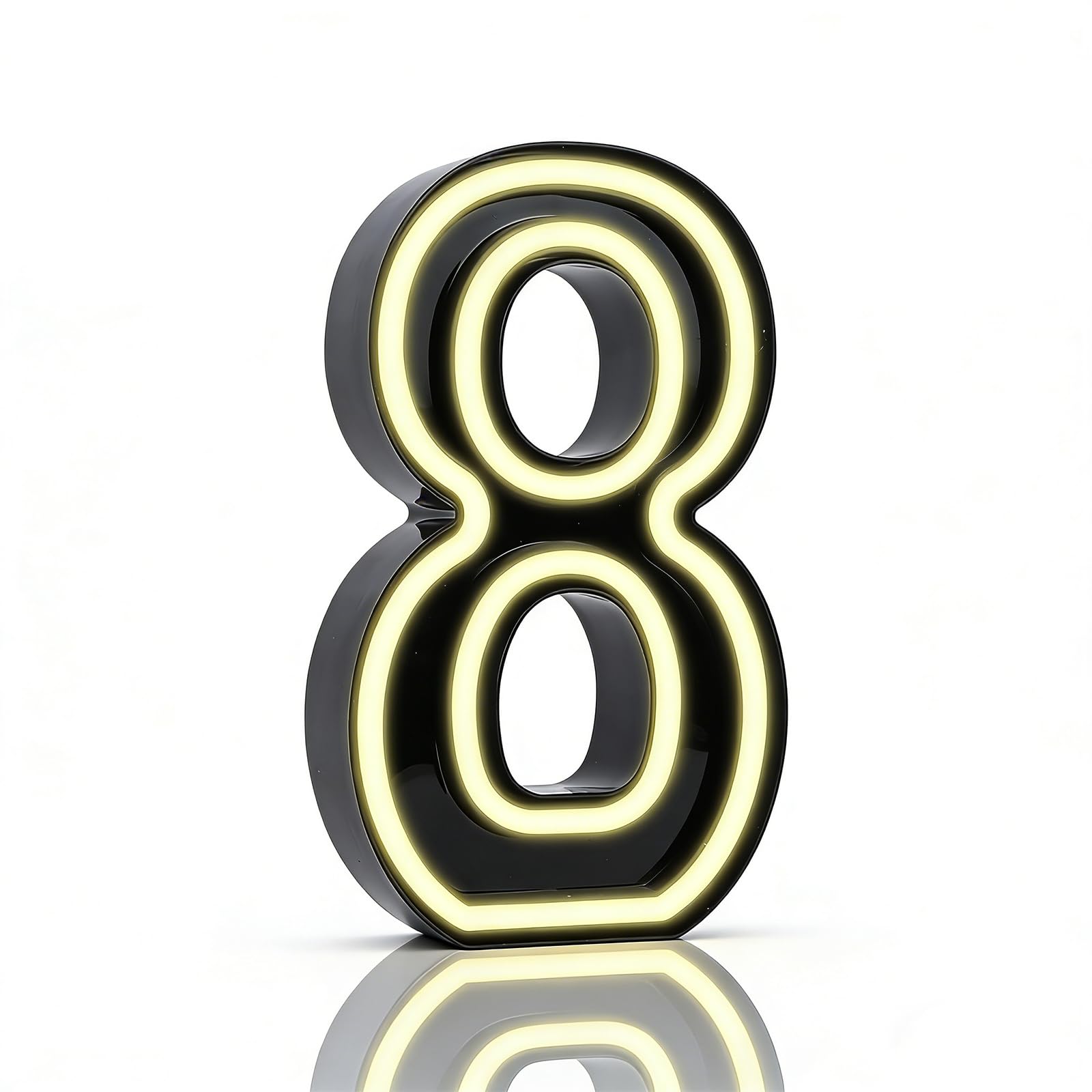 Light Up 8 Numbers, Lighted Number Sign for Birthday Party Decorations, Black Marquee Numbers 8 Sign for Boys Girls Gift Birthday Decorations โ image 1